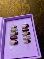 Realistic Red Event Glam - Short Coffin Press Ons