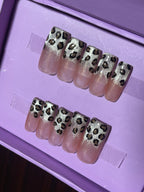 Realistic Leopard cat eye ombre - Medium Square Press Ons