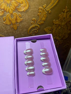 Mirror Glaze French - Short Almond Press On Nails