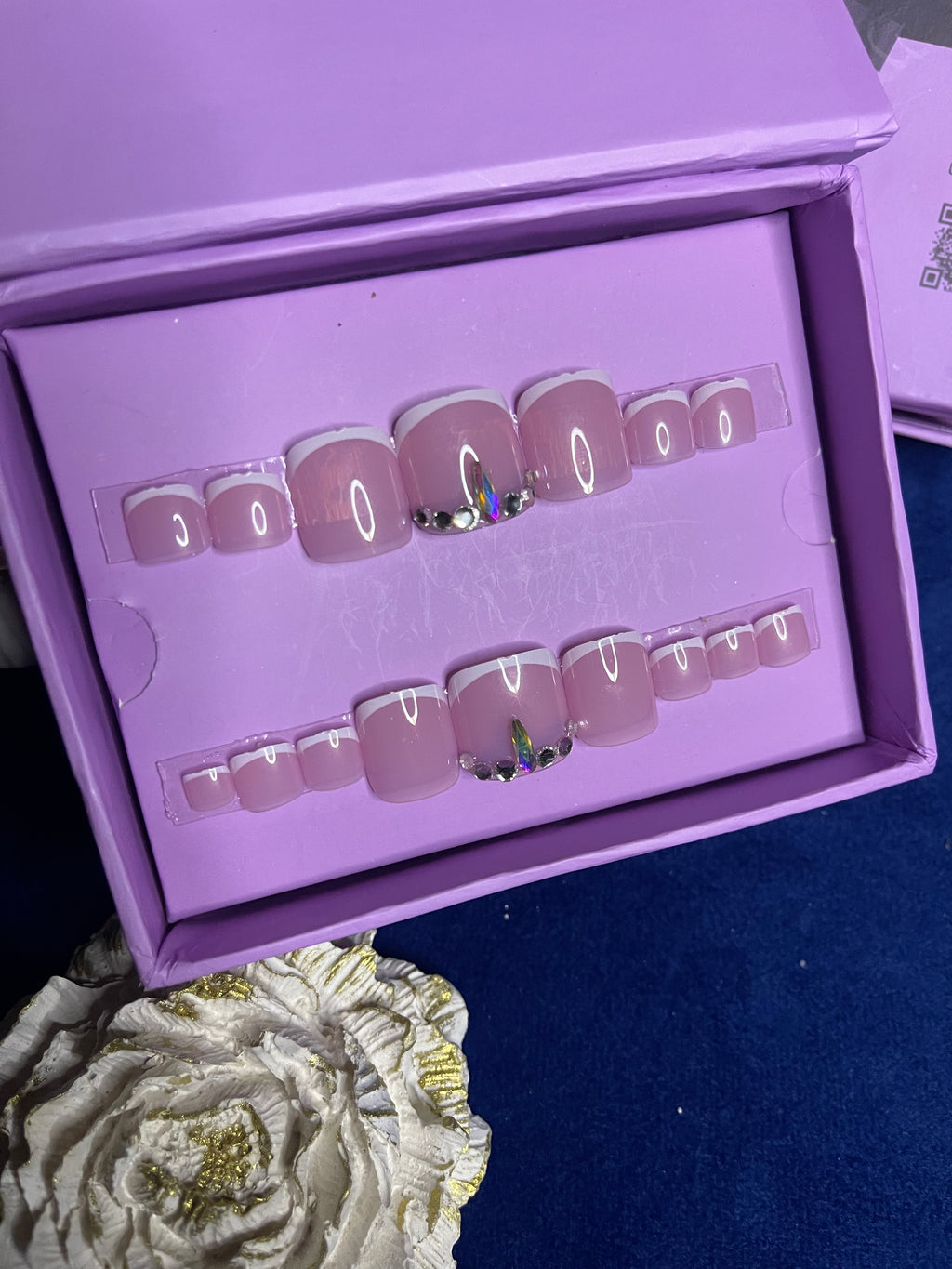 Luxury White French- toe nails