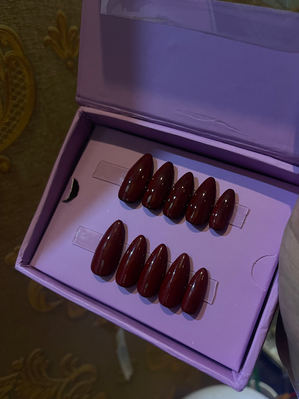 Cherry Red- Almond Press Ons