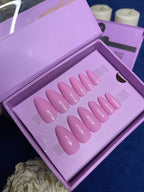 Plain Pink - Almond Press Ons