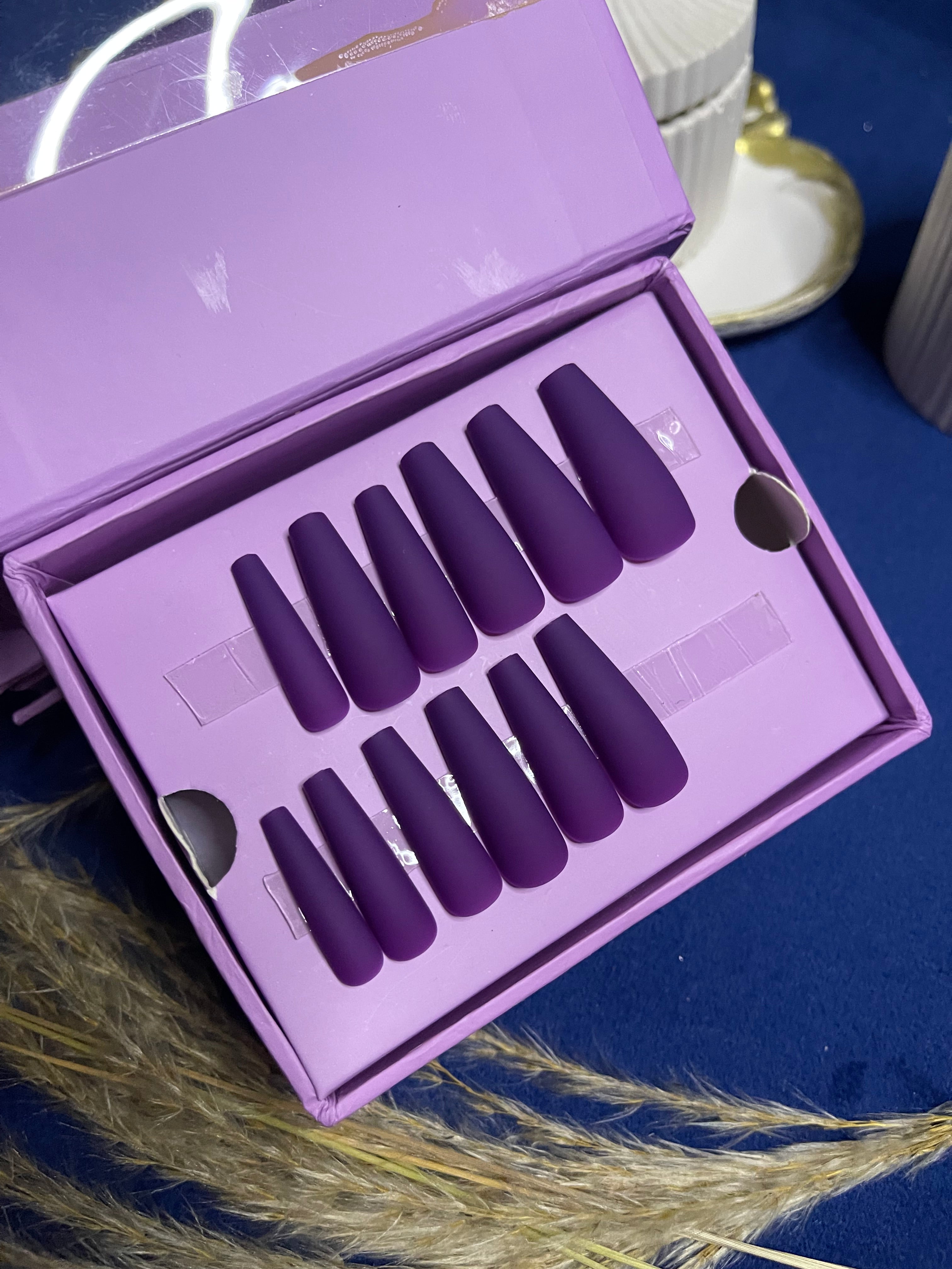 Purple Matte- Long Coffin