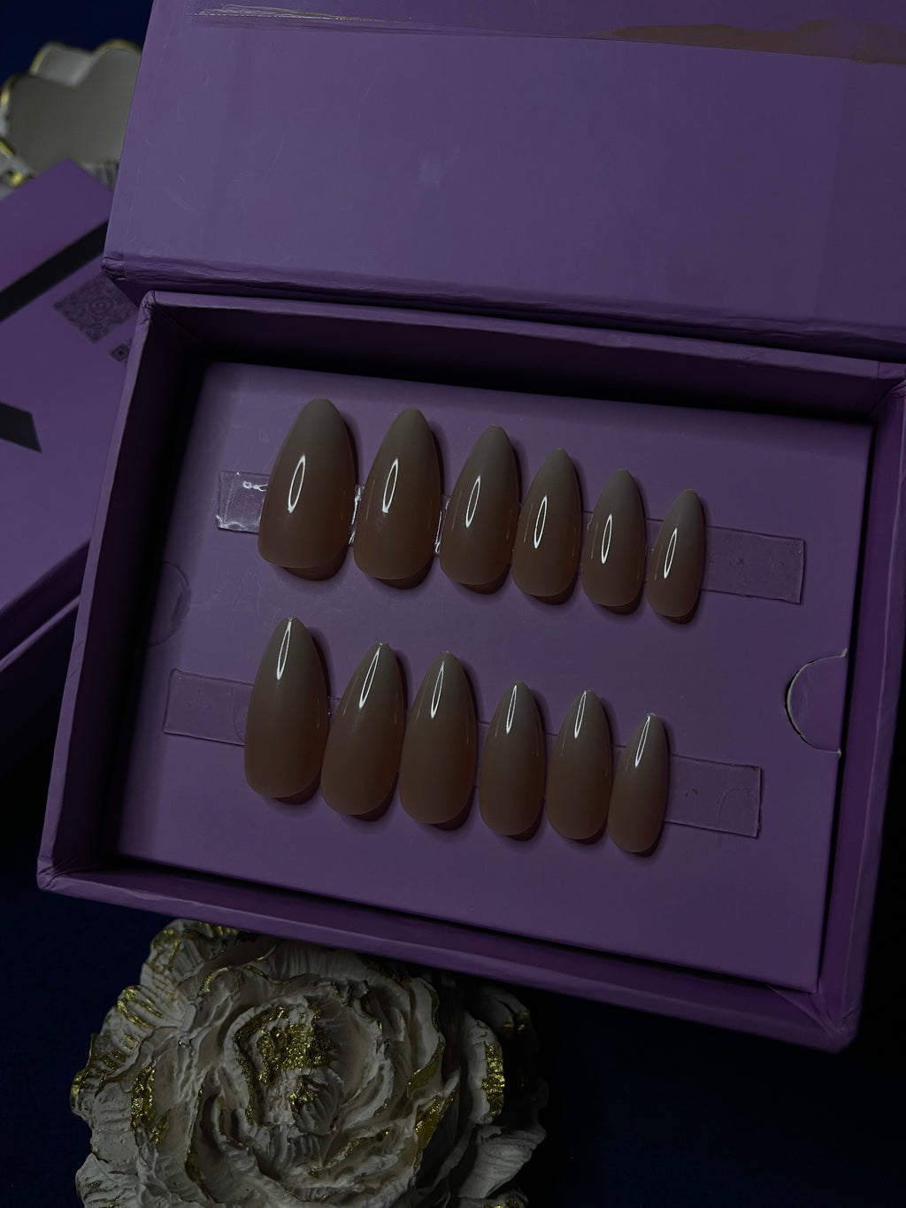 Natural White Ombre - Almond Press Ons