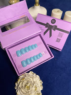 Plain sky blue - Short Square Press Ons