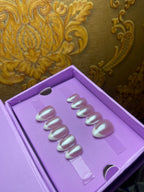 Mirror Glaze French - Short Almond Press On Nails