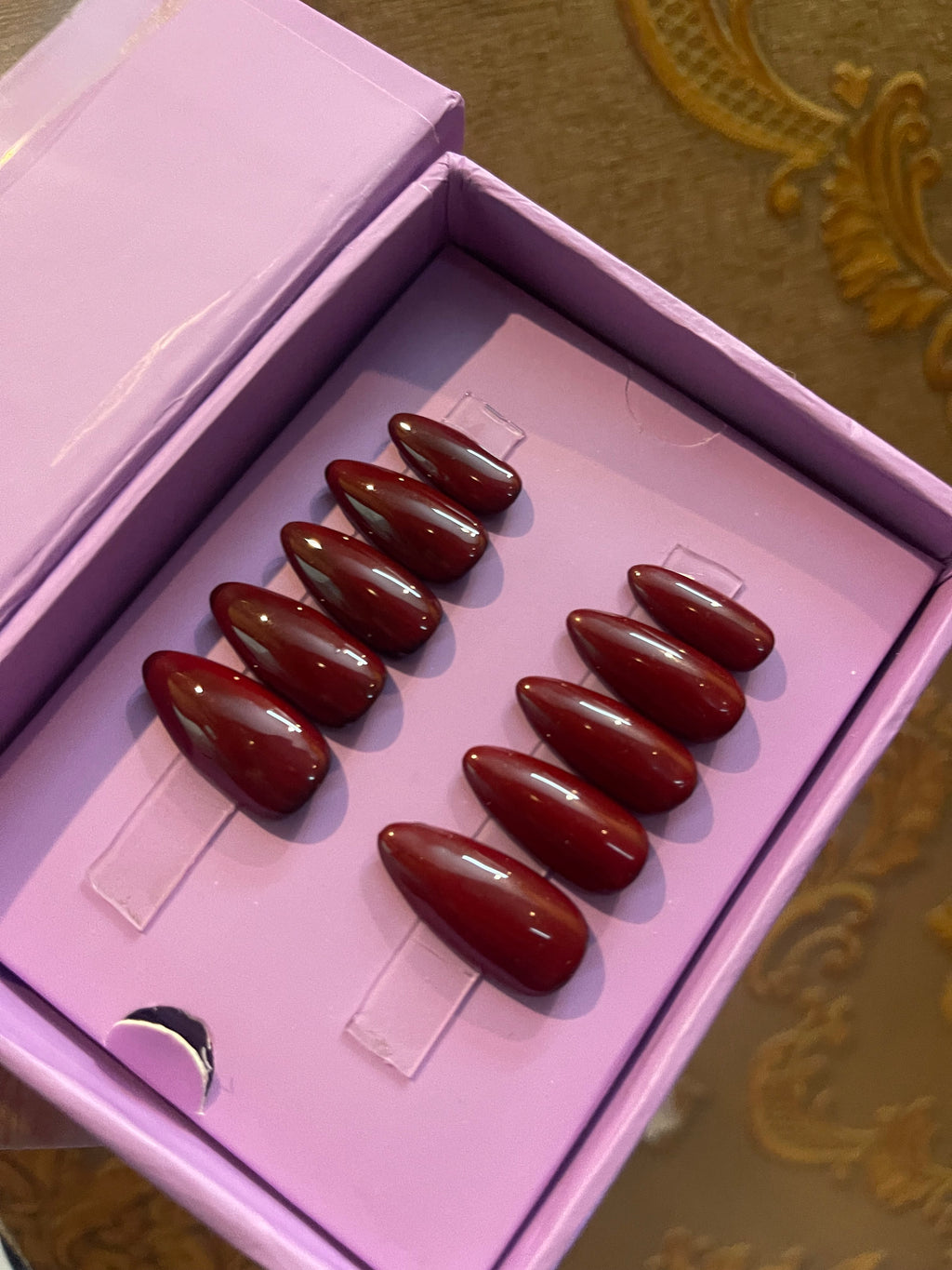 Cherry Red- Almond Press Ons