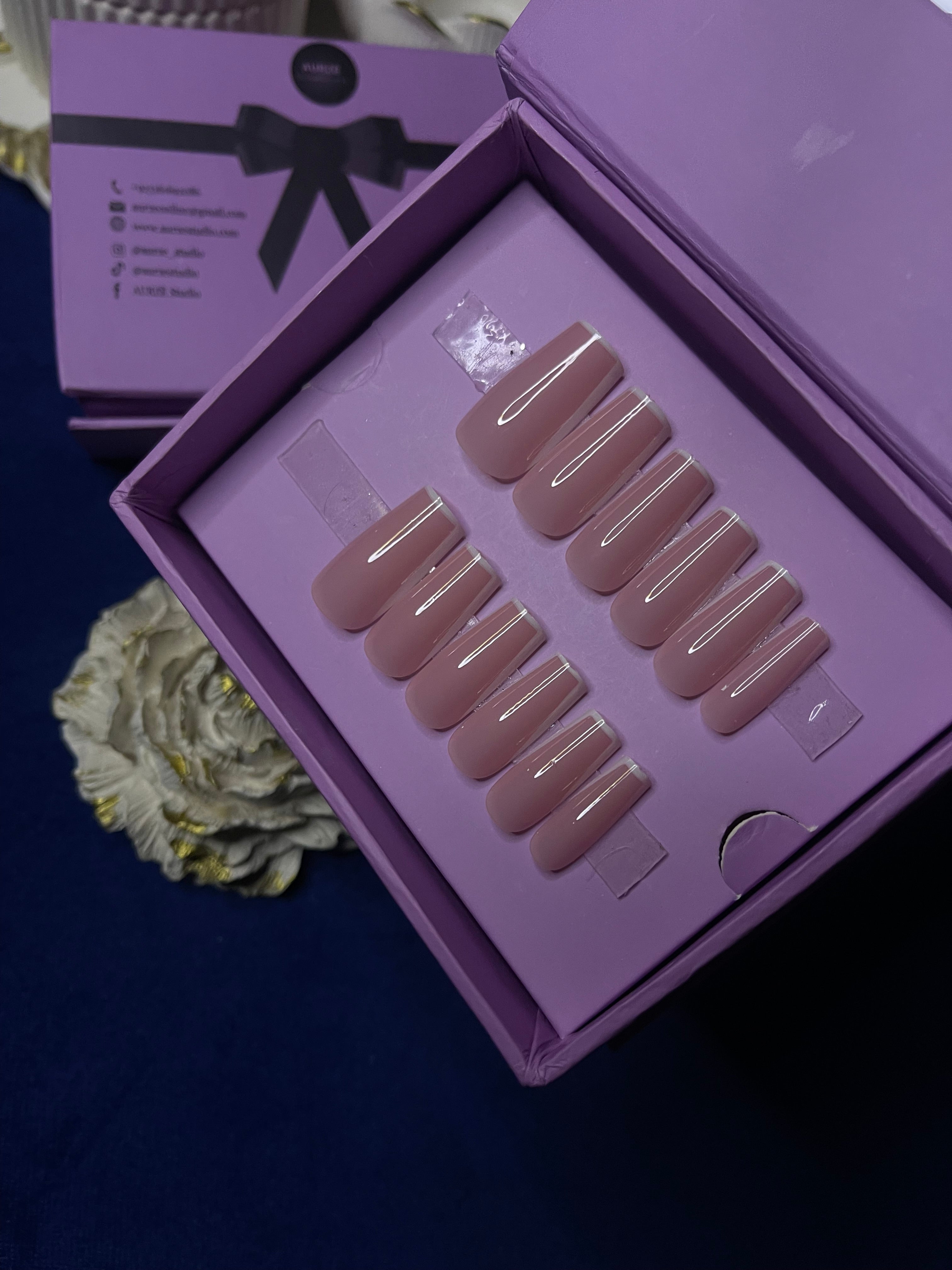 French Edges to Nude Pink- Square Press On Nails