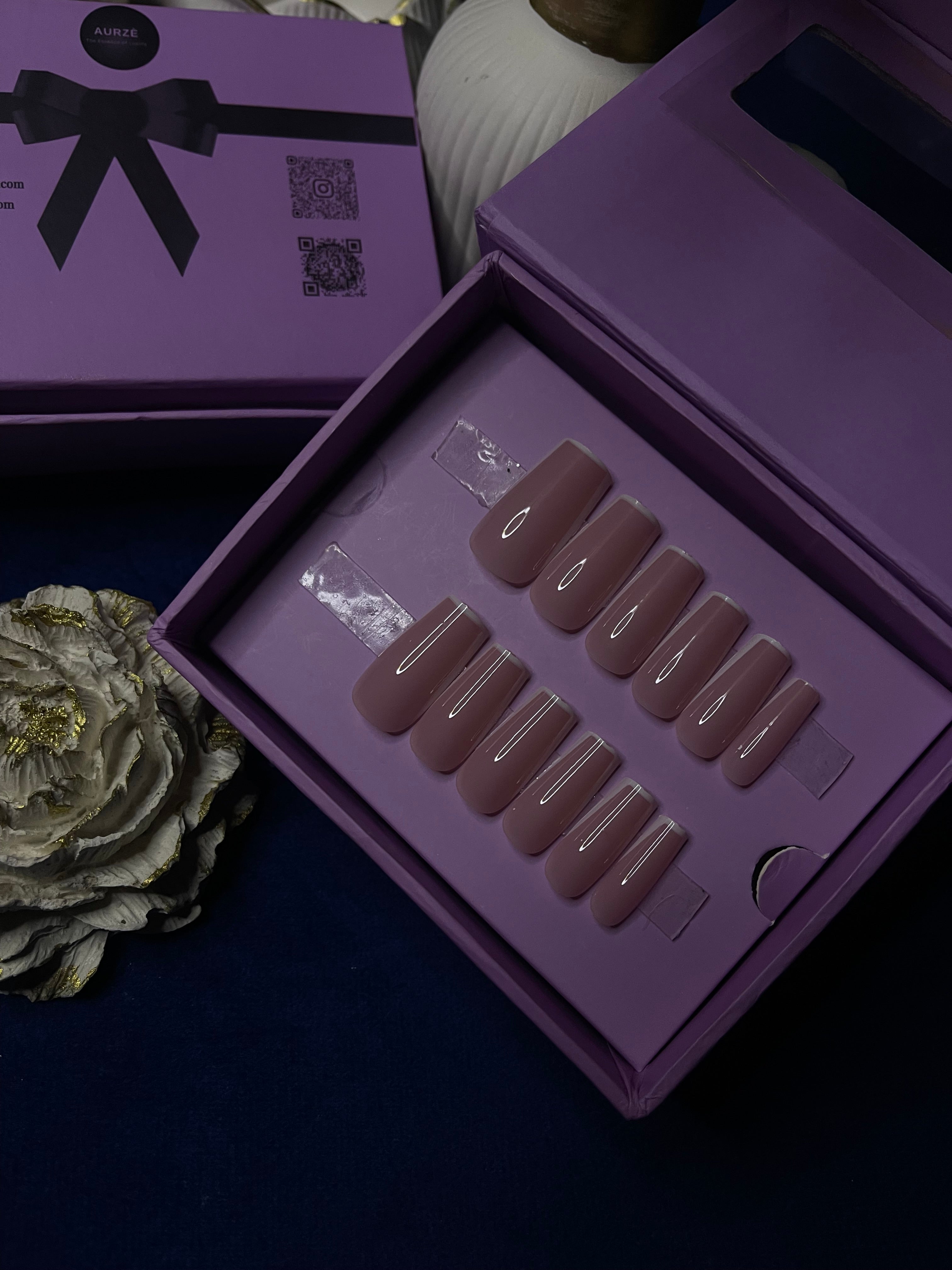 French Edges to Nude Pink- Square Press On Nails