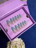 Blue Ombre - Long Almond Press Ons
