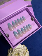 Blue Ombre - Long Almond Press Ons