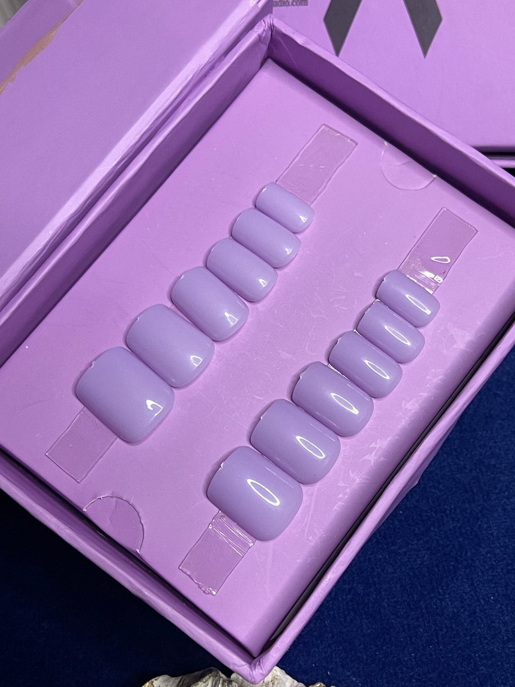 Plain Liliac - short Square Press Ons