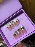 Realistic Leopard cat eye ombre - Medium Square Press Ons