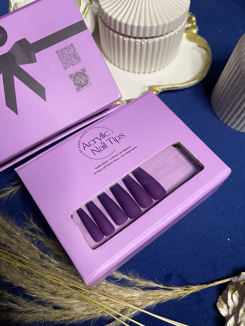 Purple Matte- Long Coffin