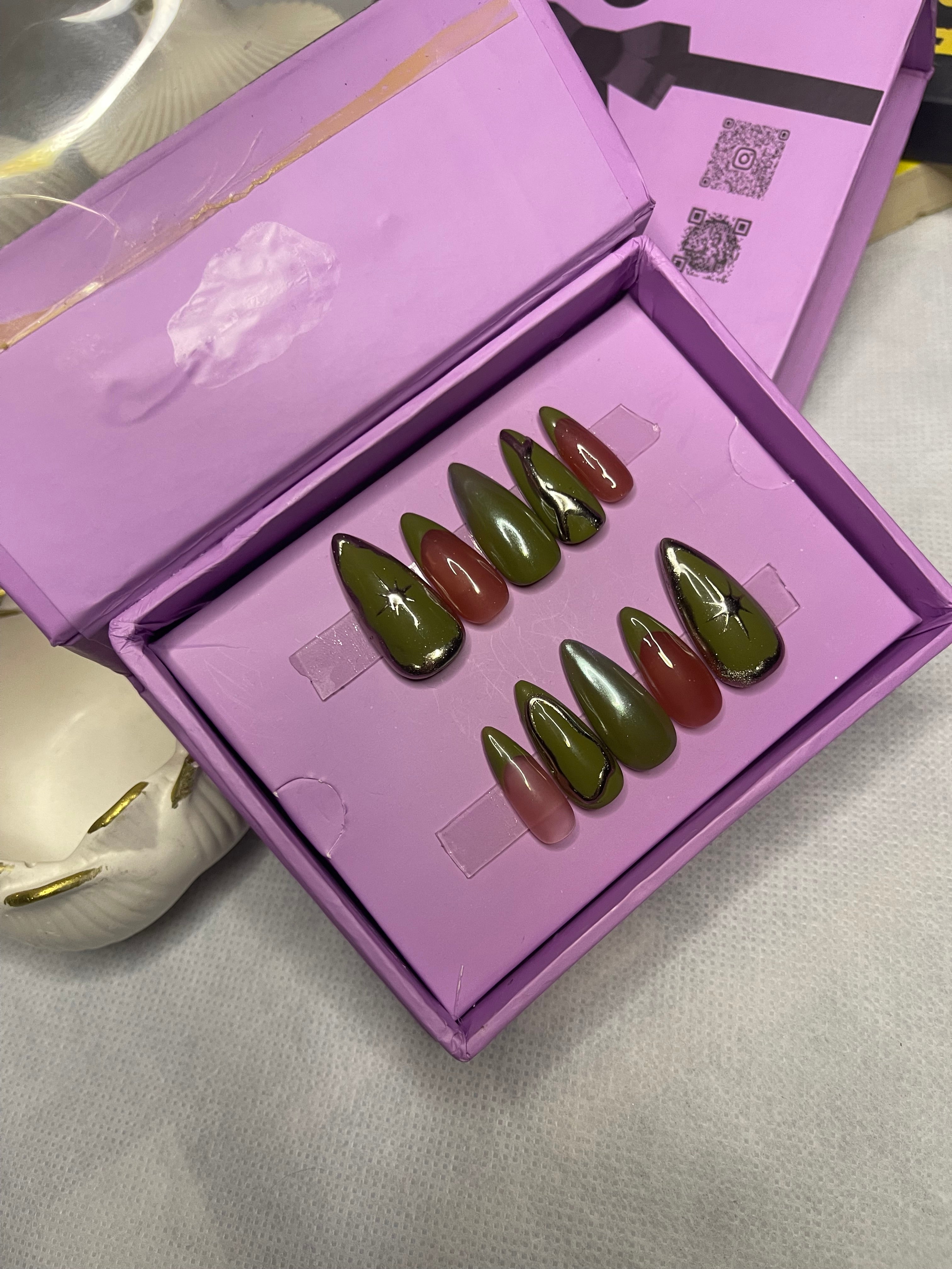 Mehndi Inspo - Almond Press On Nails