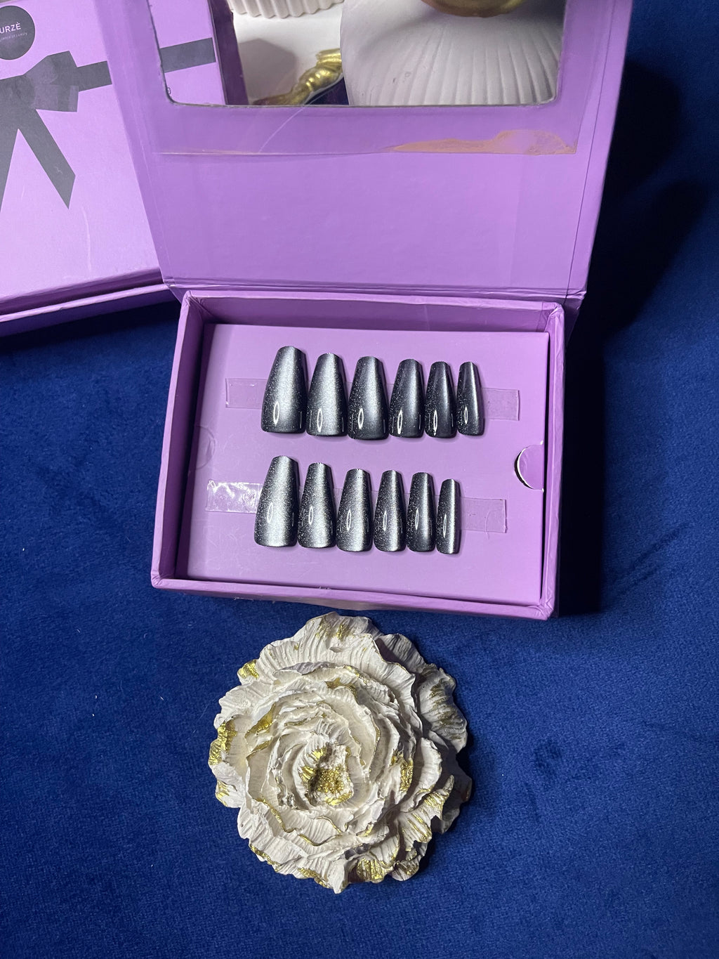 Black 9D Cat Eye - Coffin Press Ons