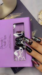 Multi floral Cat Eye - Square Press On Nails