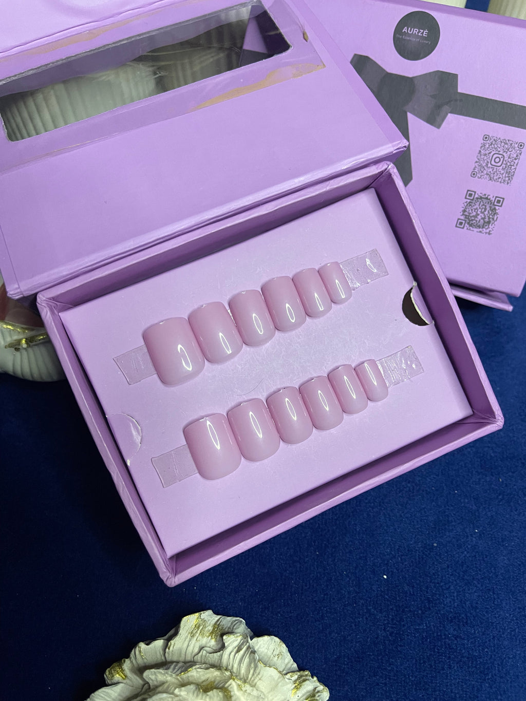 Plain Pink - Short Square Press Ons