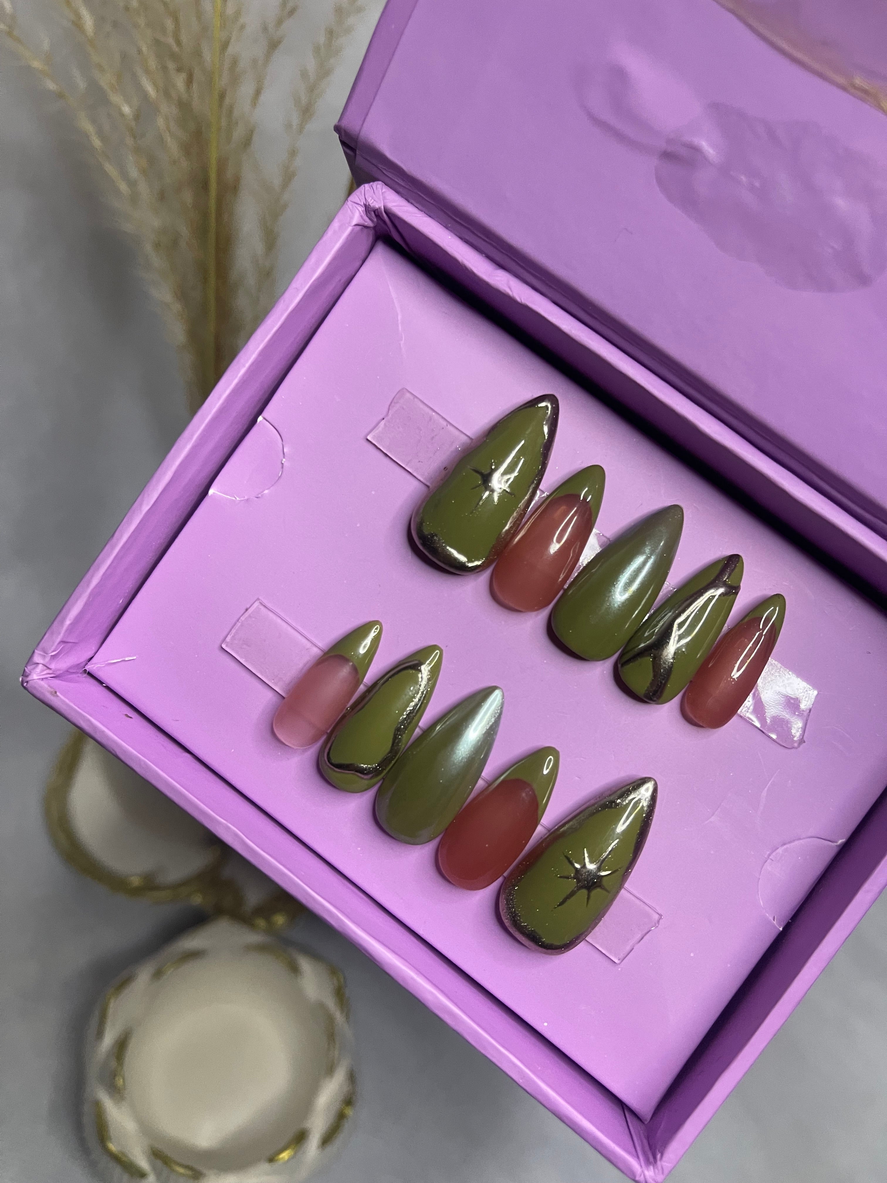 Mehndi Inspo - Almond Press On Nails