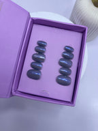 Mirror Grey - Short Oval Press On Nails