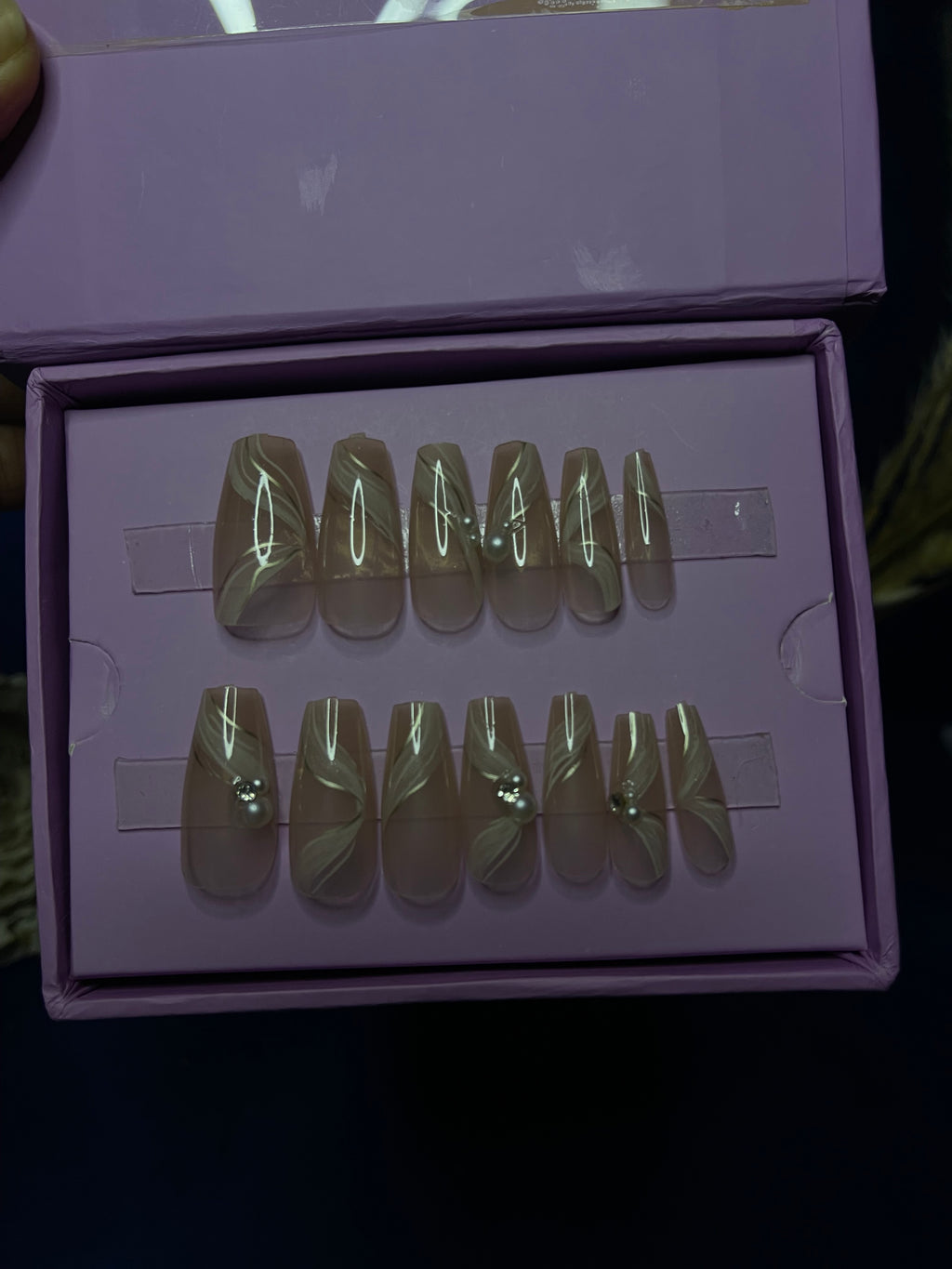 Nude Pearls - Coffin Press Ons