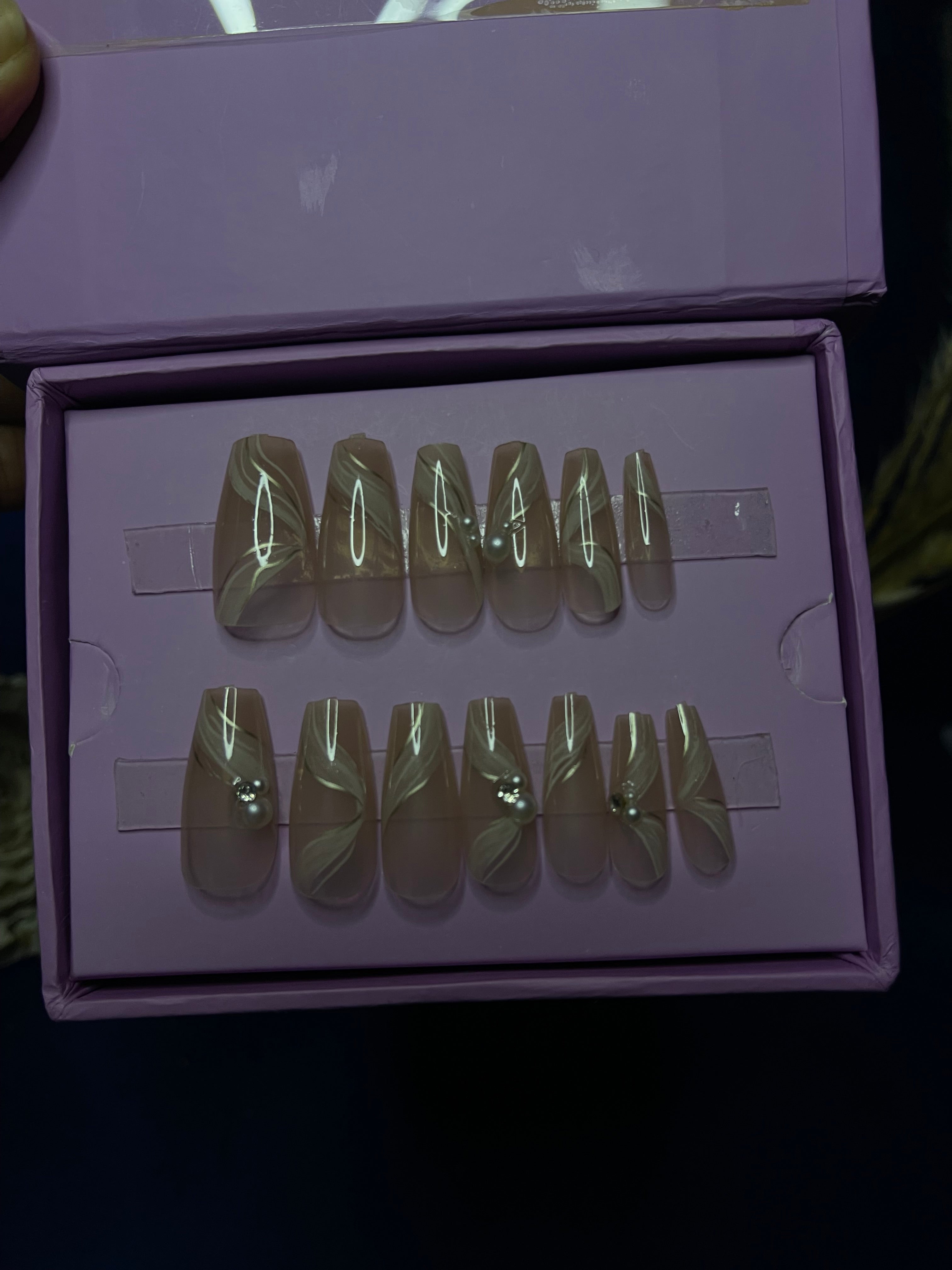 Nude Pearls - Coffin Press Ons