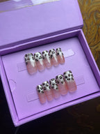 Realistic Leopard cat eye ombre - Medium Square Press Ons