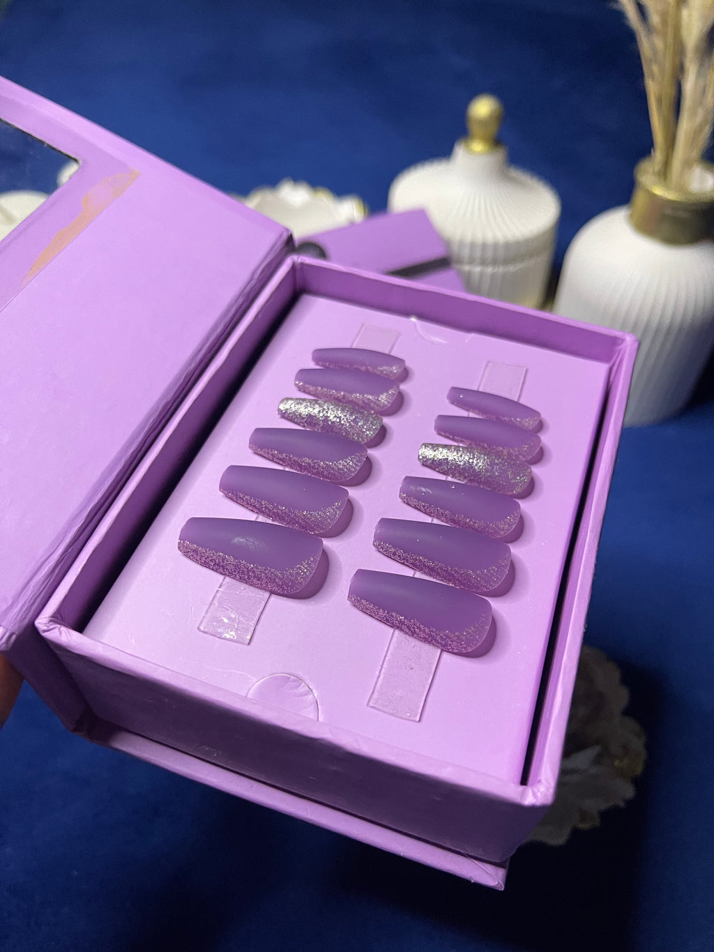 Purple Gold Matte - Coffin Press Ons