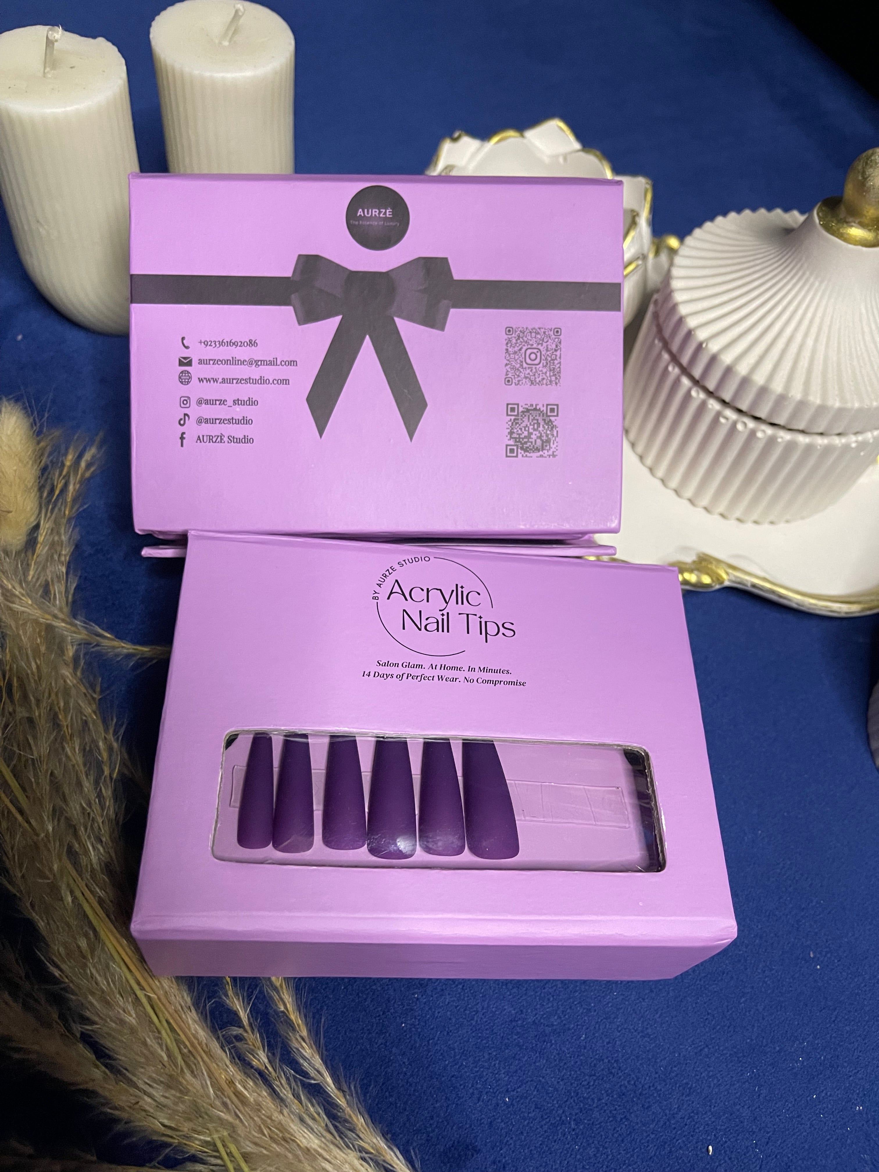 Purple Matte- Long Coffin