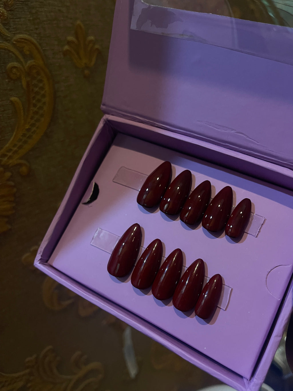 Cherry Red- Almond Press Ons