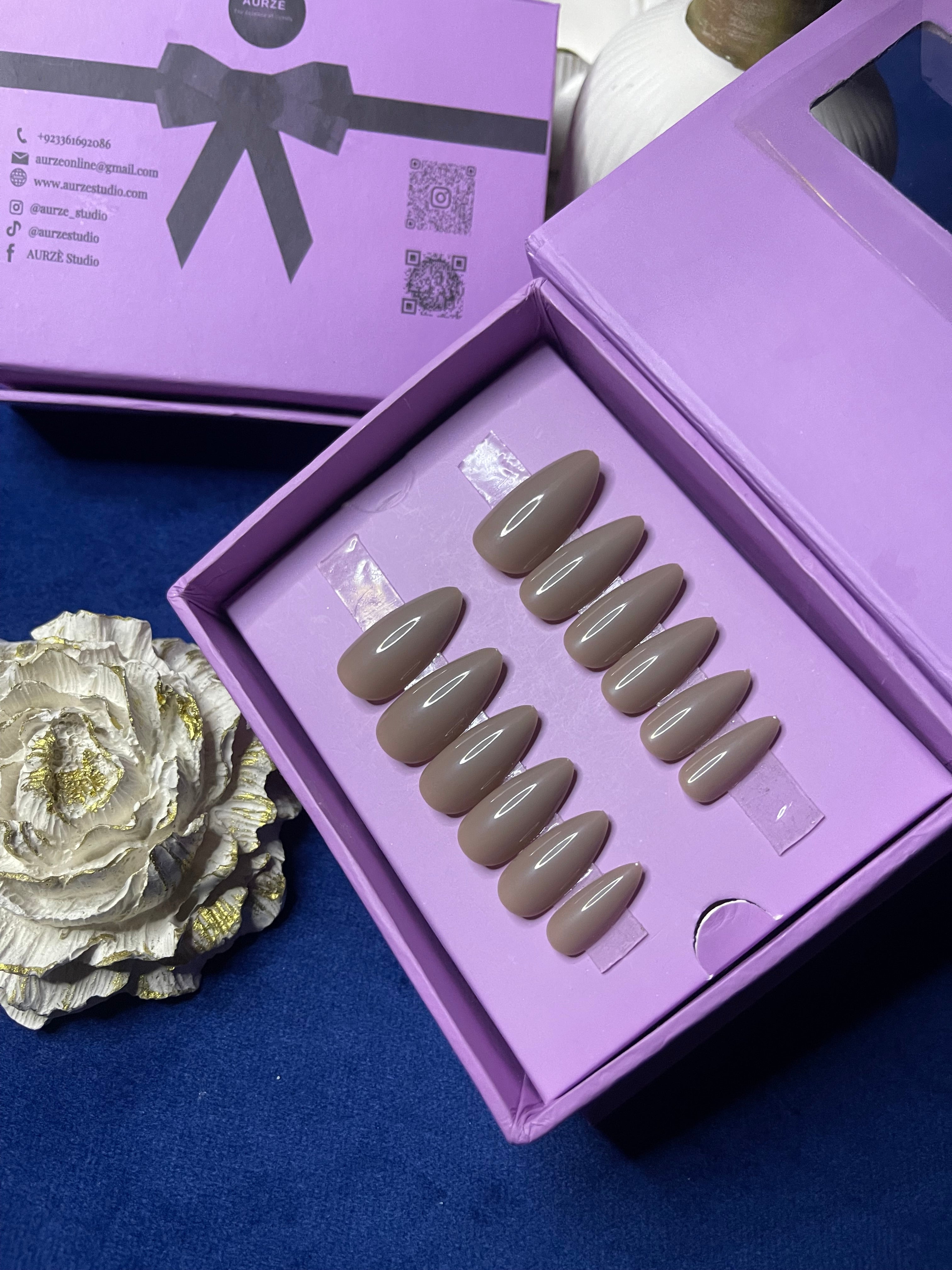 Nude- Medium Almond Press On Nails