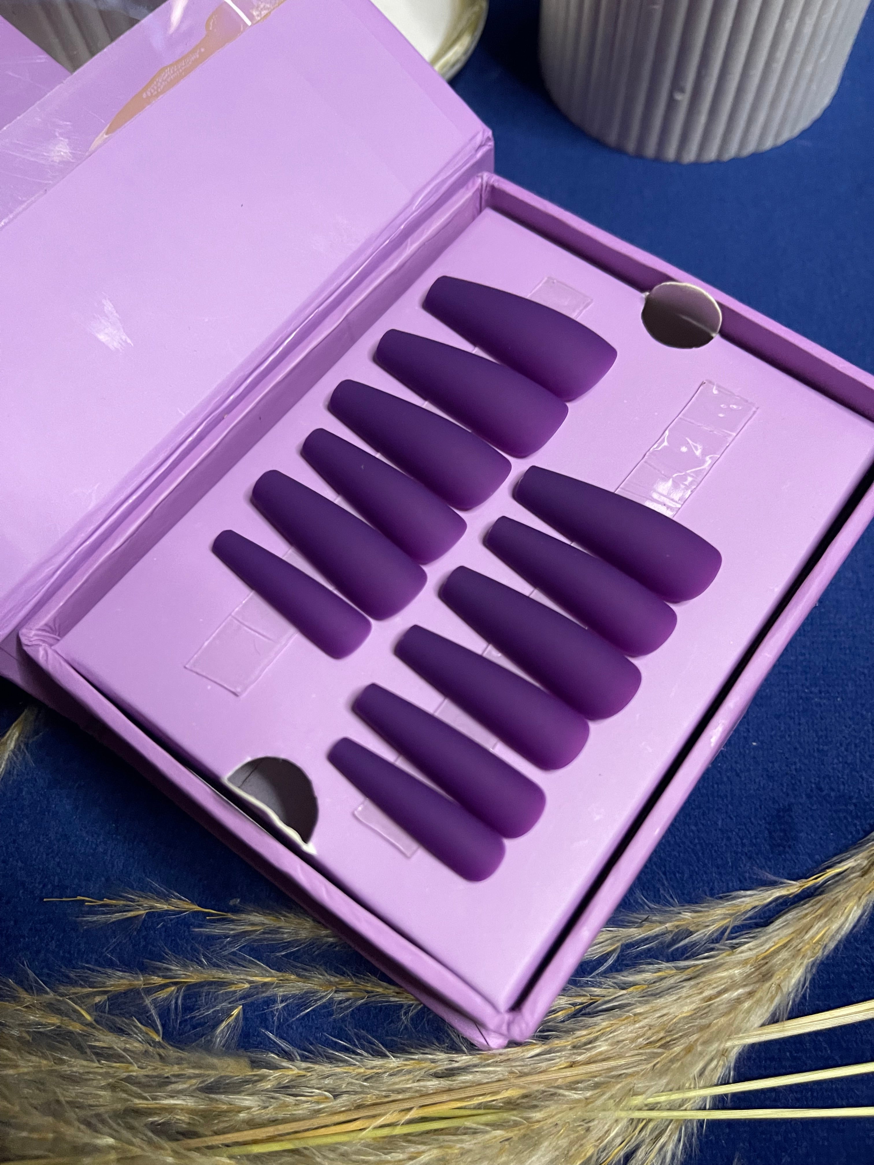 Purple Matte- Long Coffin