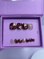 Bridal Red luxury Foot Nails - Toe Press On Nails