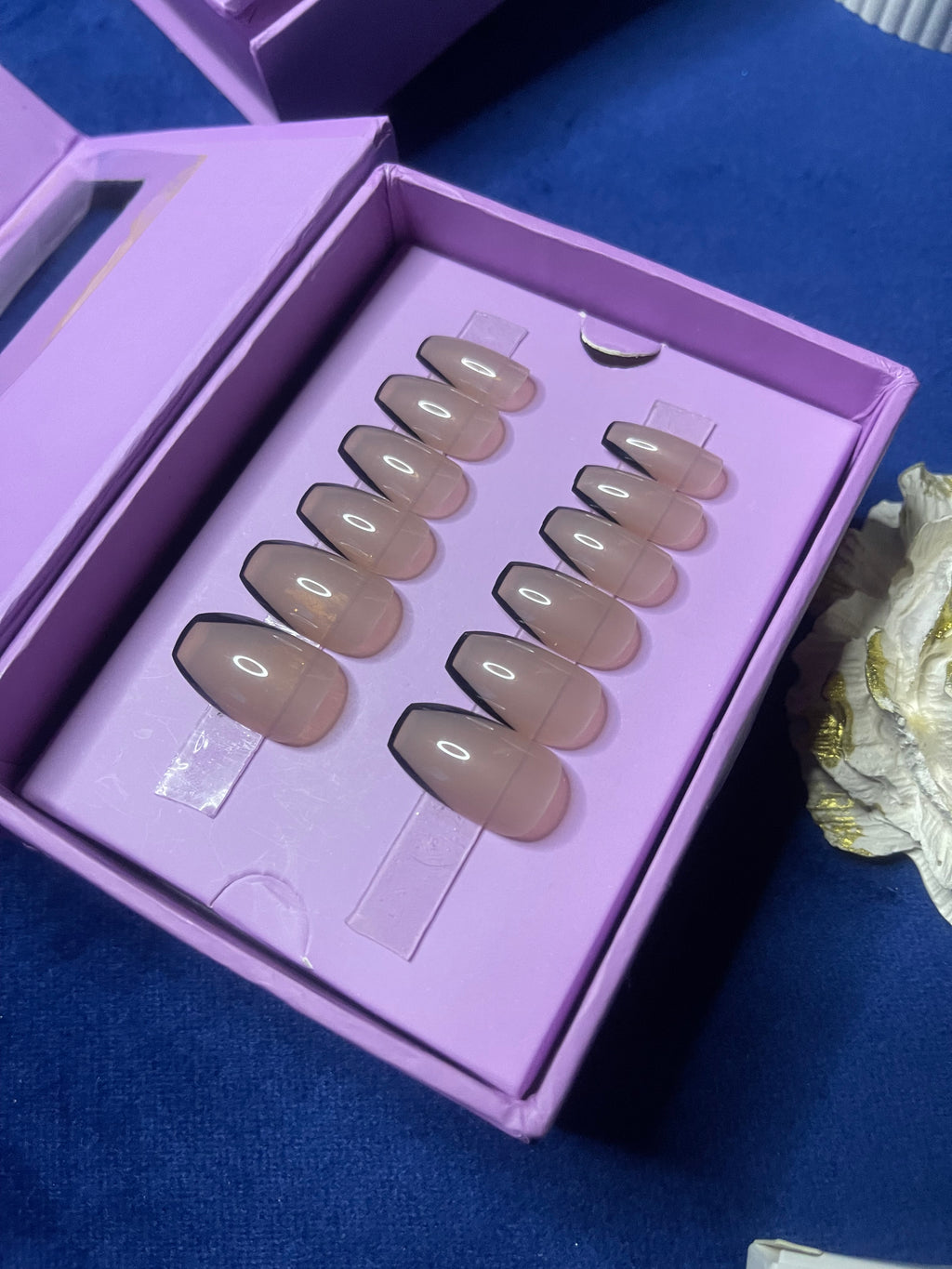 Nude Side Edge French- Coffin Press On Nails