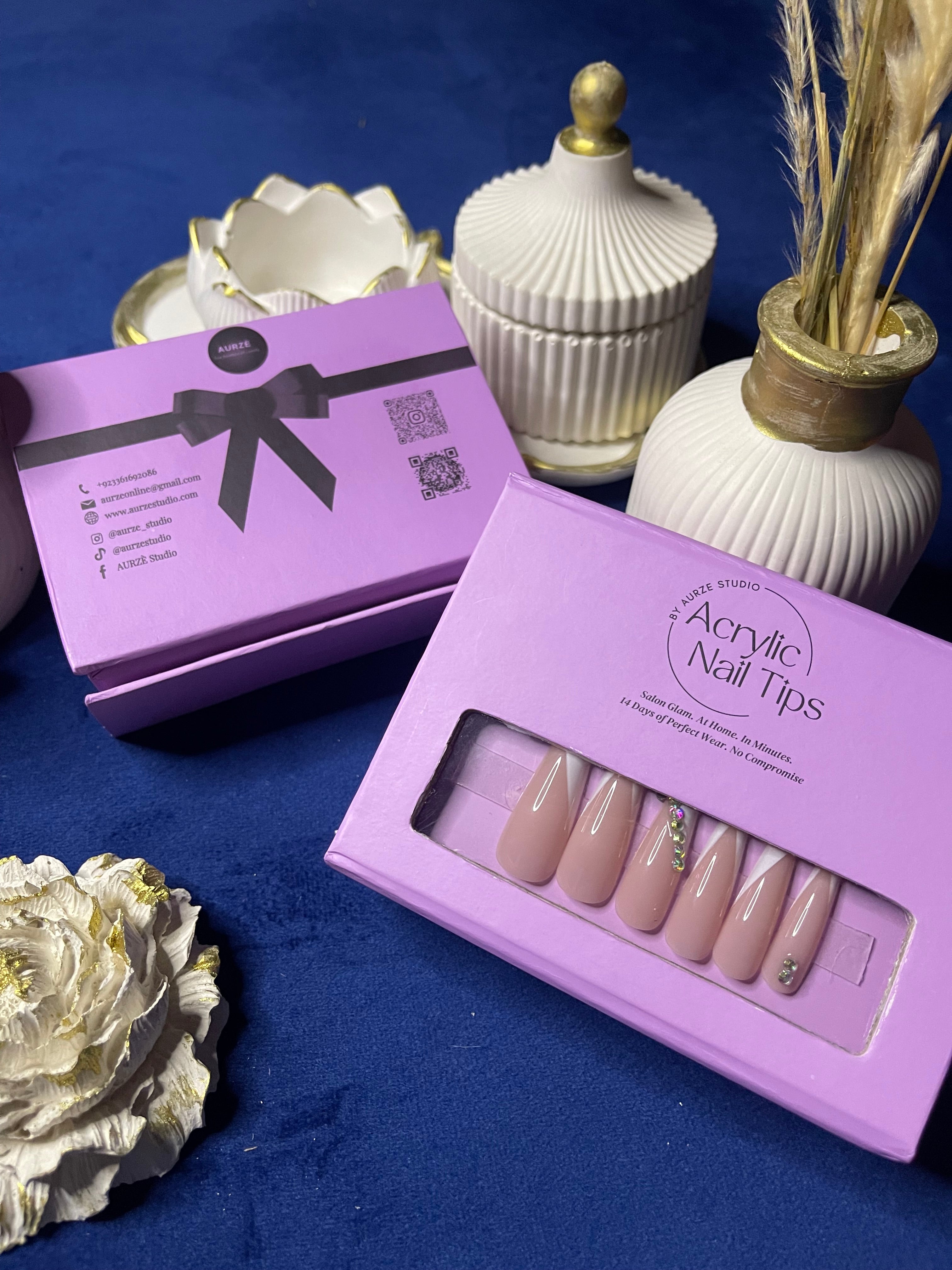 Deep V cut French- Coffin Extra Long Press Ons