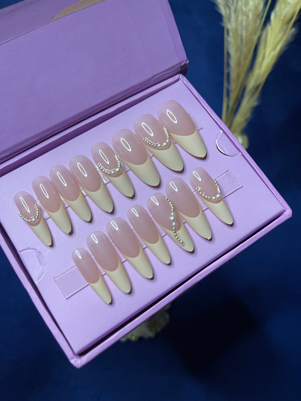 Deep U Luxury French - Almond Press Ons