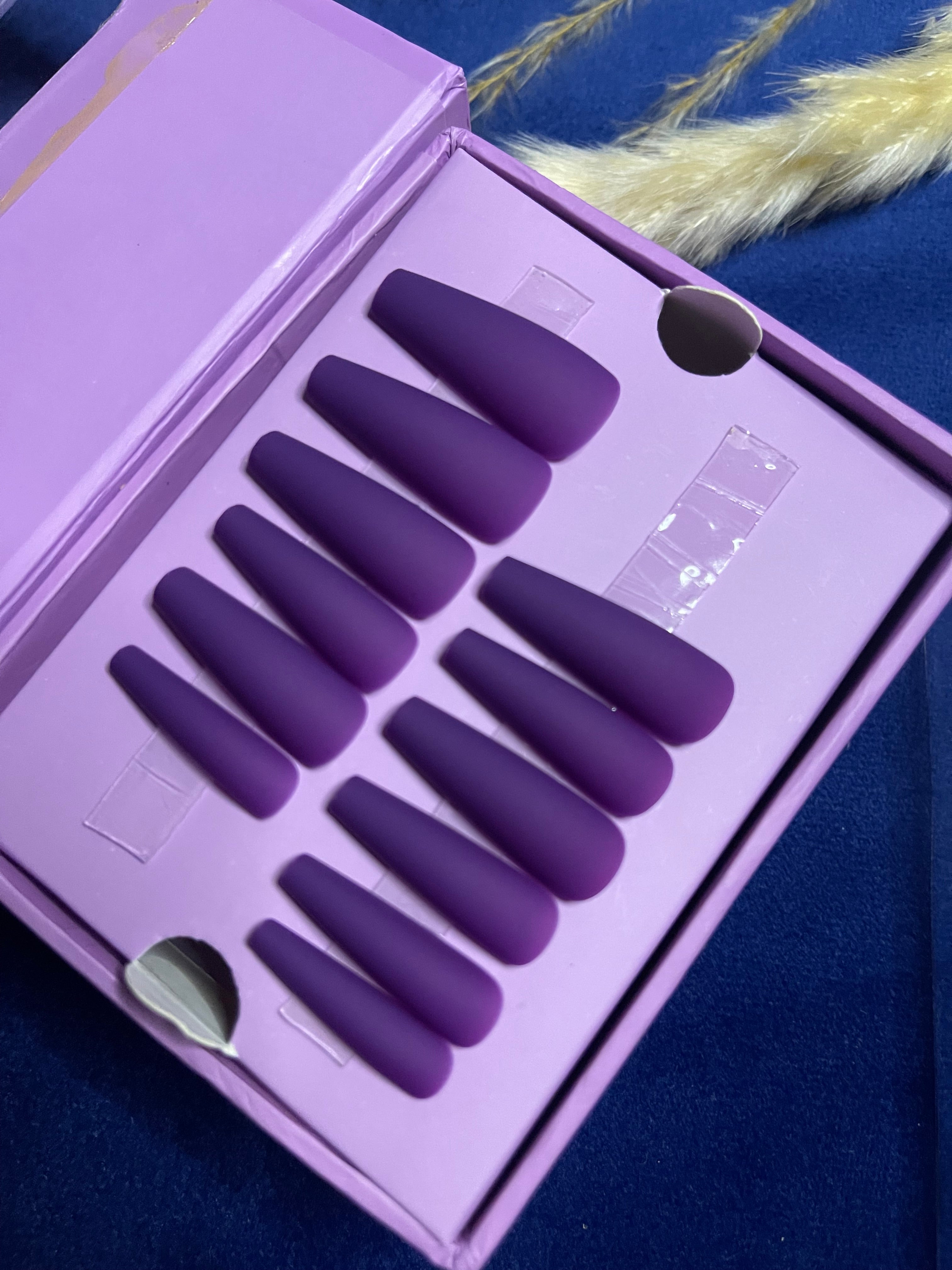 Purple Matte- Long Coffin