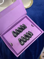 Black Moon Cat Eye - Coffin Press On Nails
