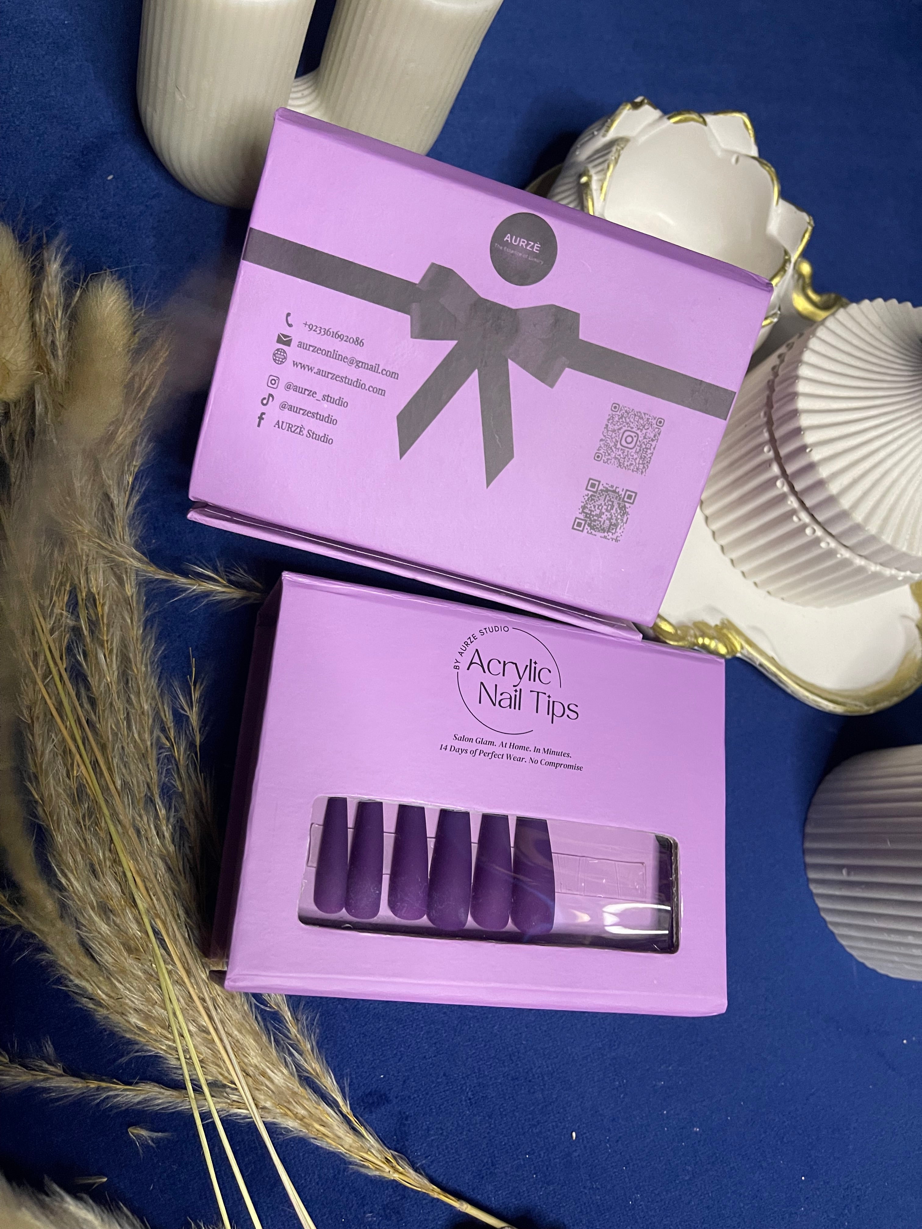 Purple Matte- Long Coffin