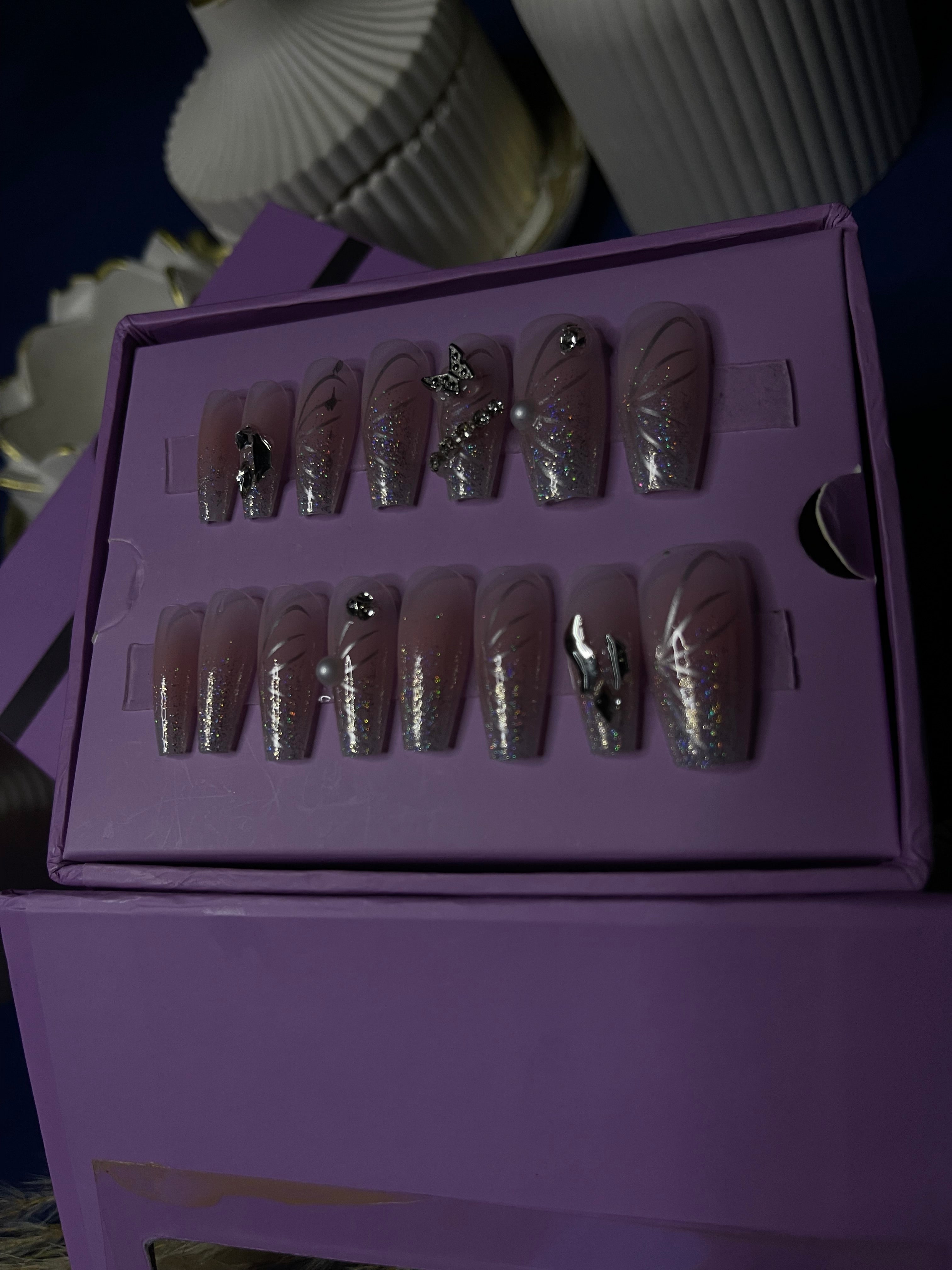 Multi Butterfly- Coffin Press Ons