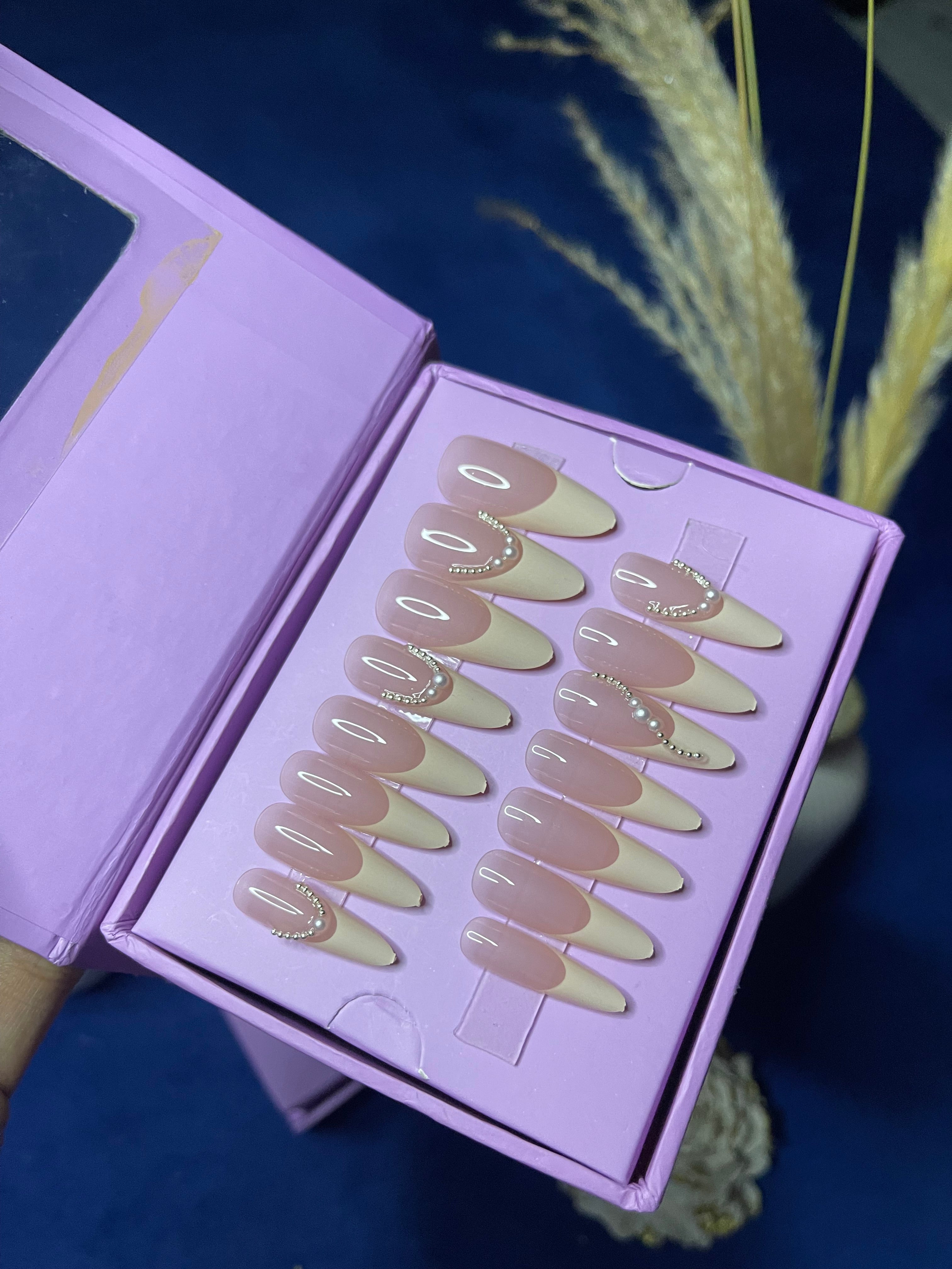 Deep U Luxury French - Almond Press Ons