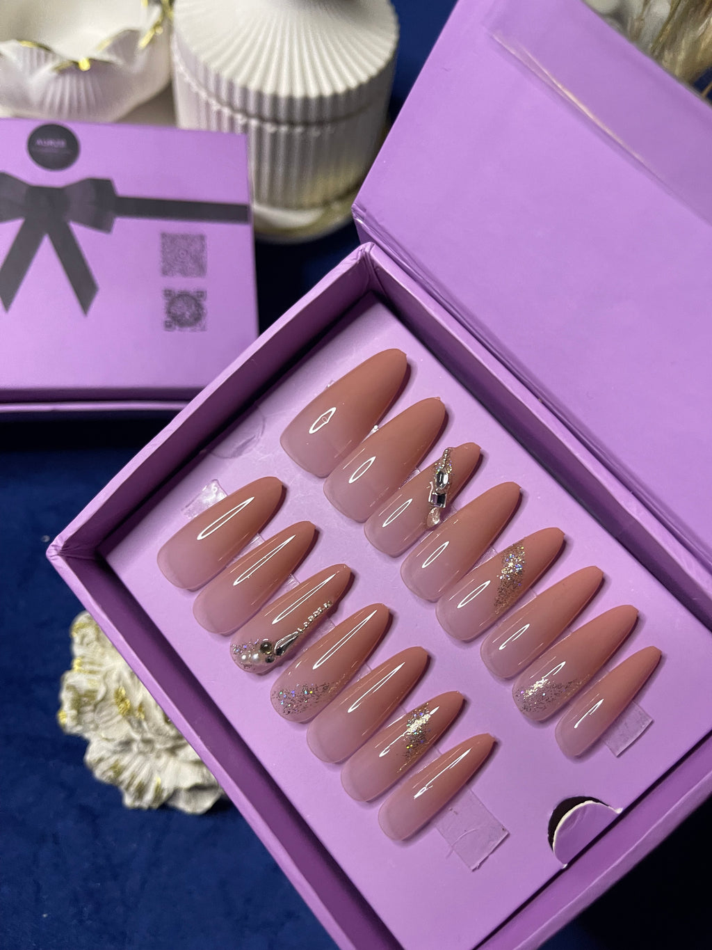 Peachy Ombre - Almond Extra Long Press Ons