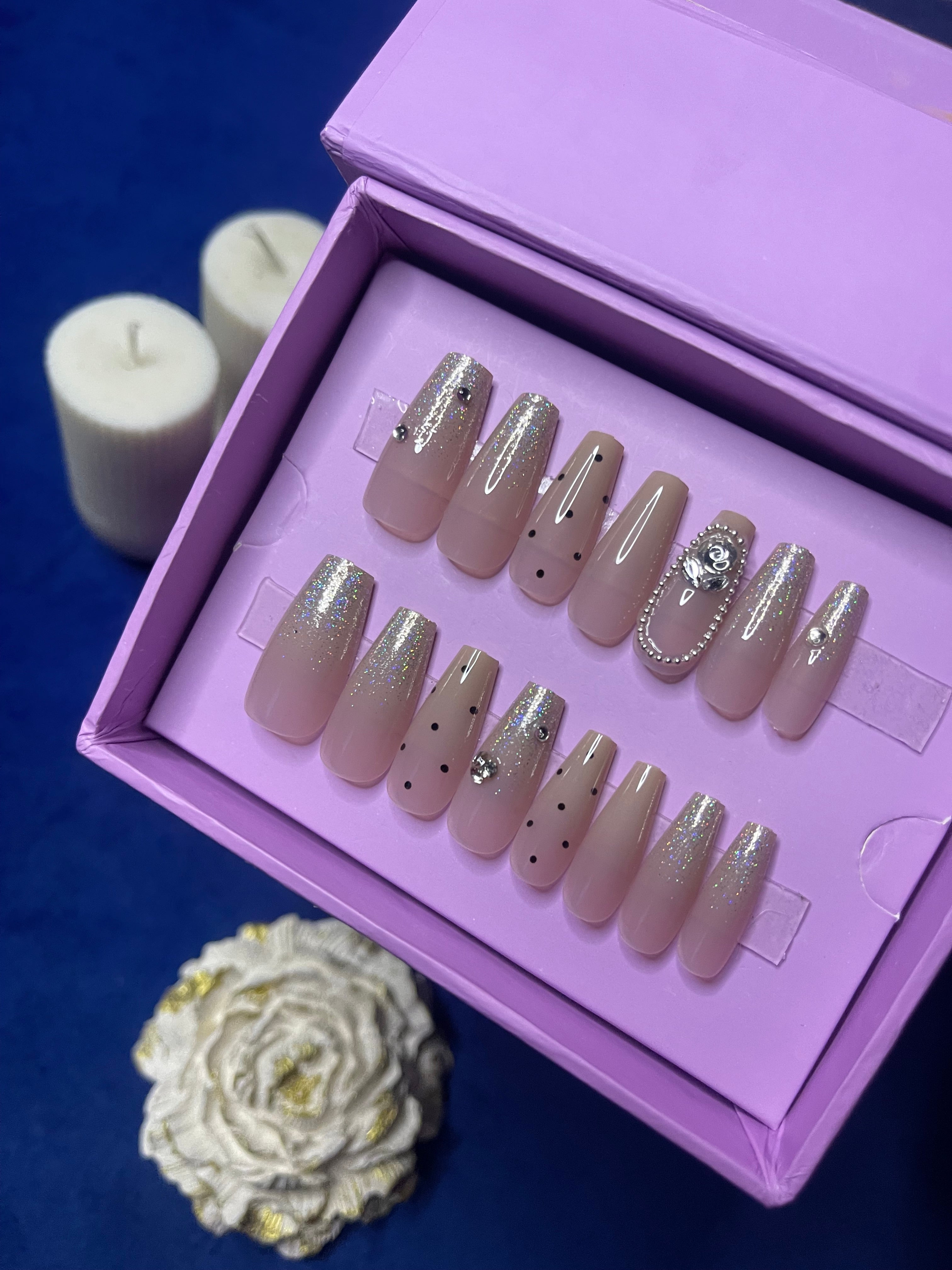 Classic Polka - Coffin Press On Nails