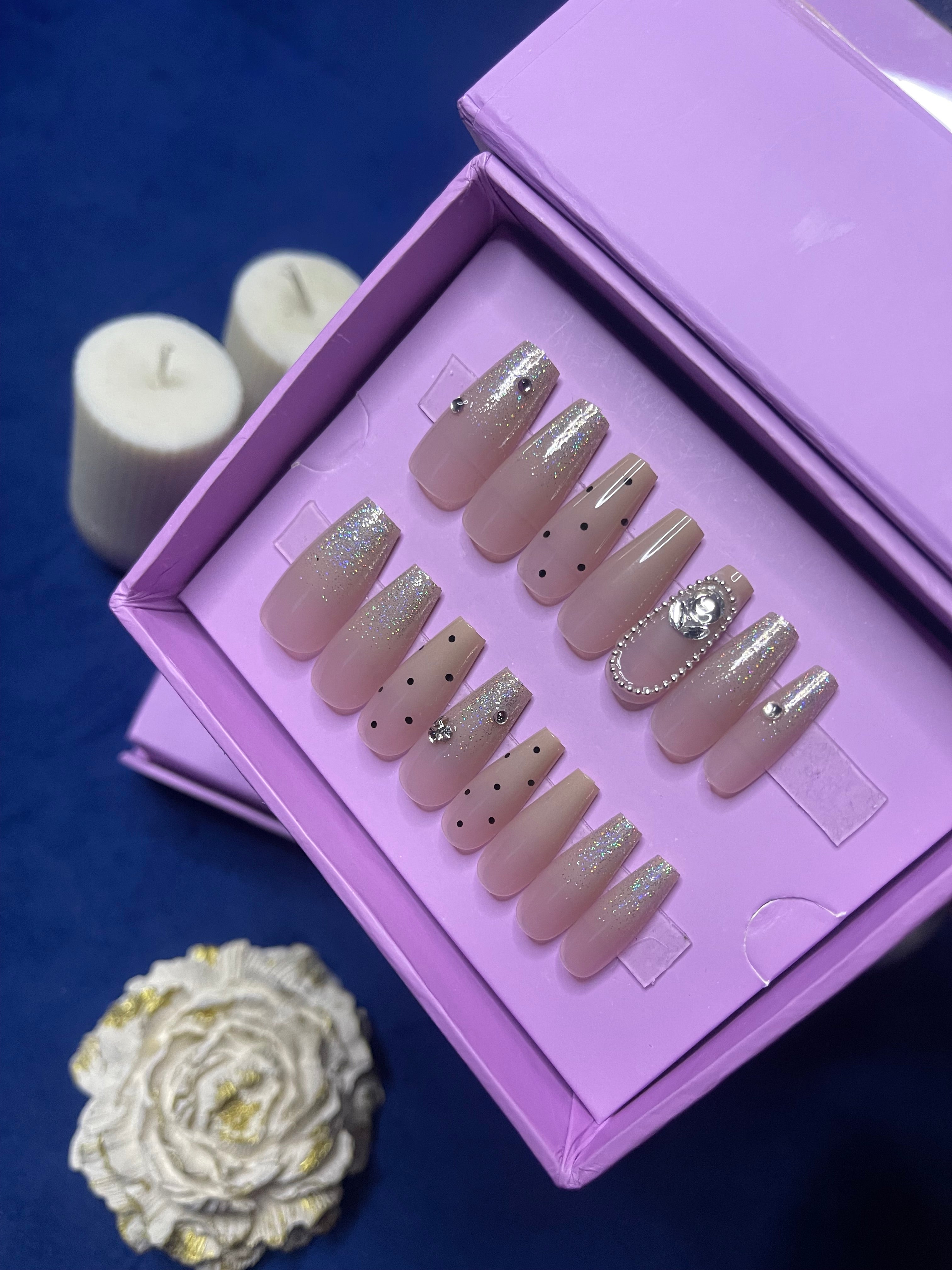 Classic Polka - Coffin Press On Nails