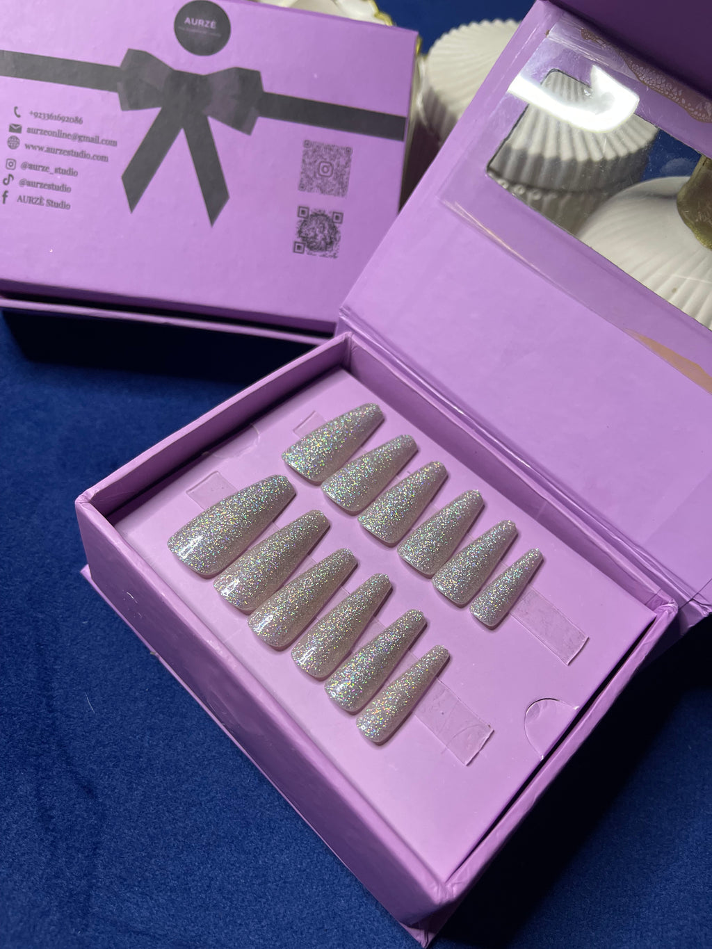 Champagne Wedding Inspo- Coffin extra long Press Ons