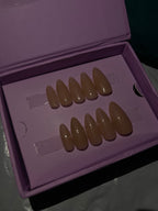 Glossy Plain Nude - Almond Long Nails