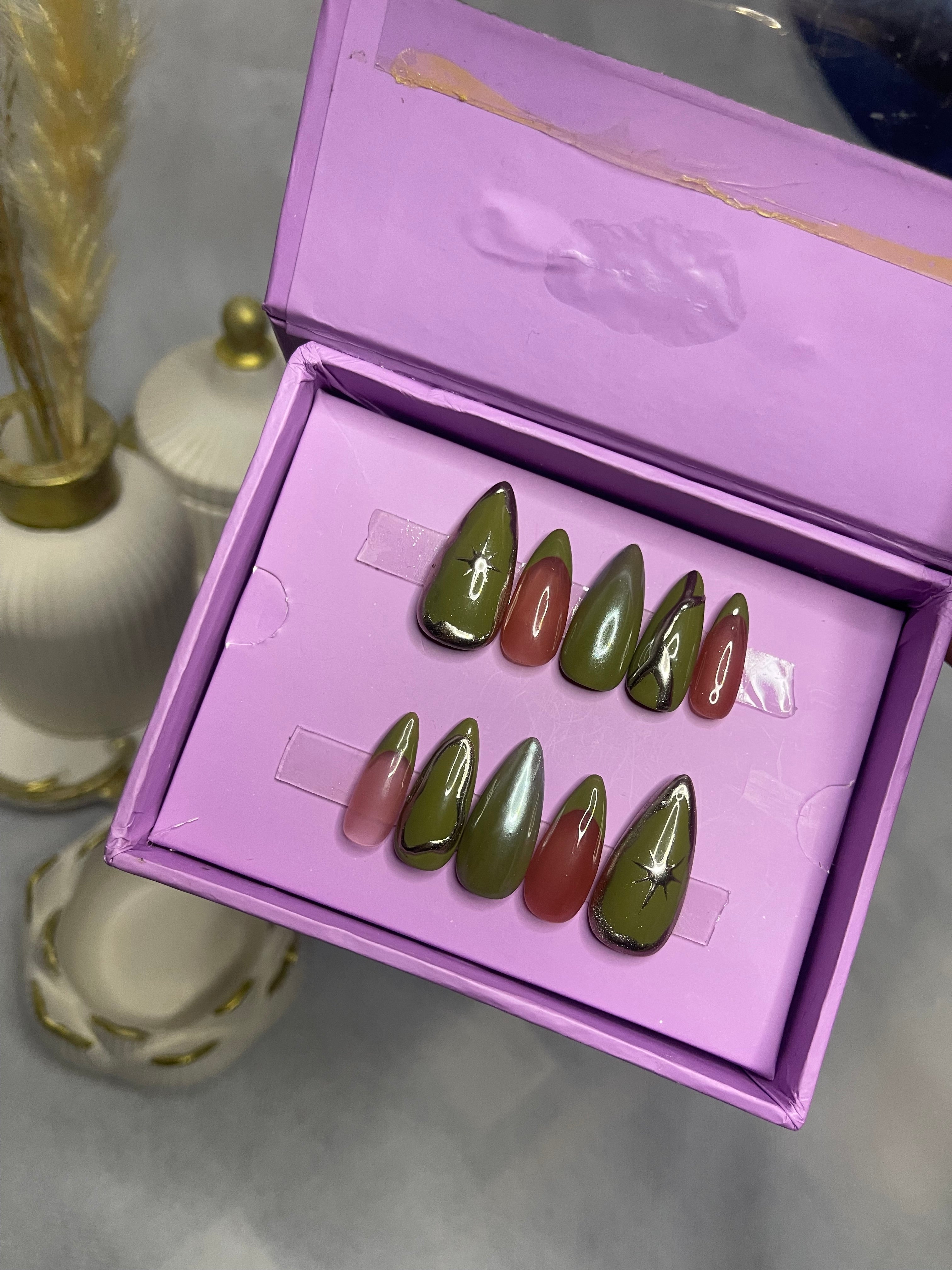 Mehndi Inspo - Almond Press On Nails