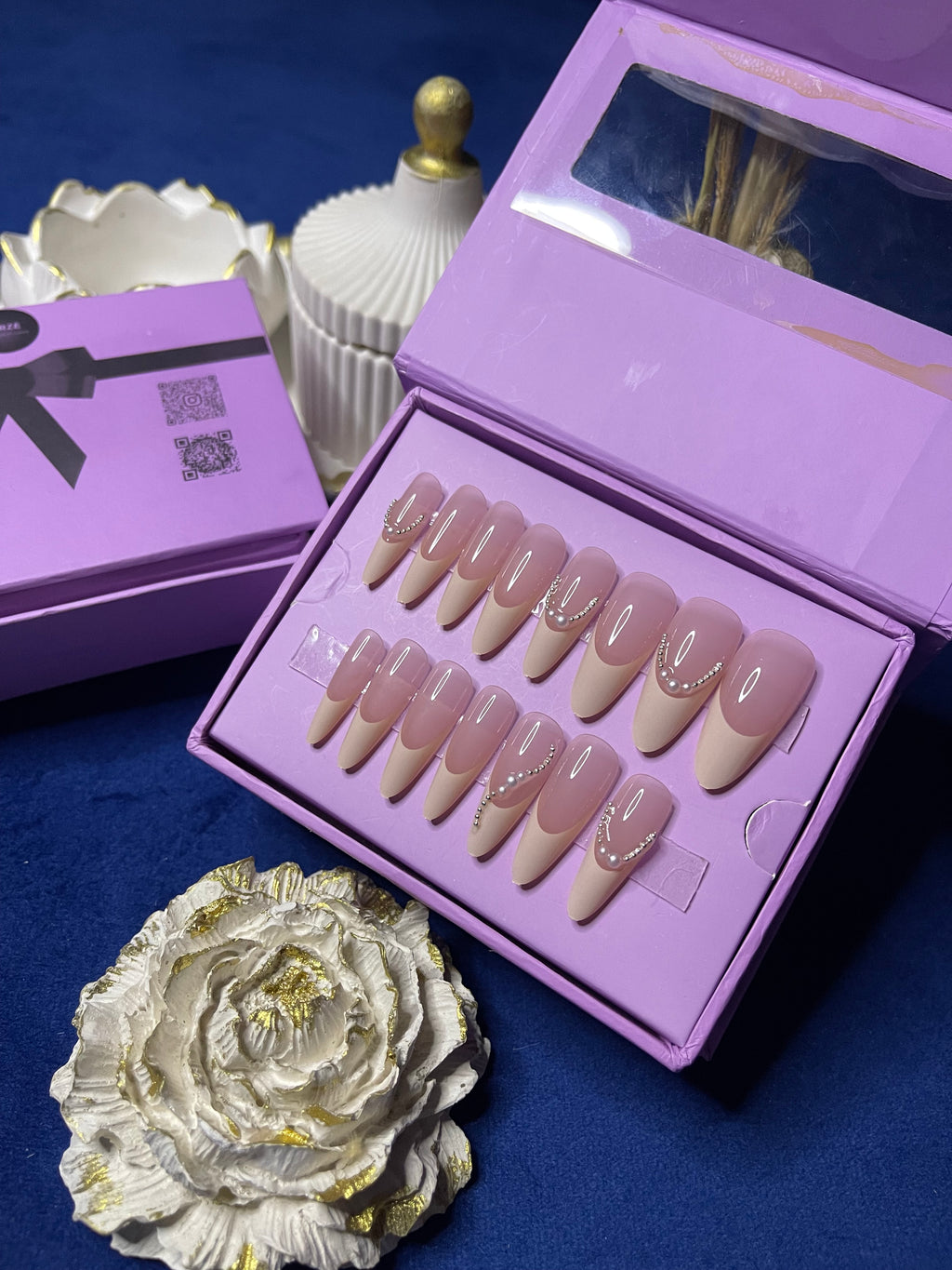 Deep U Luxury French - Almond Press Ons