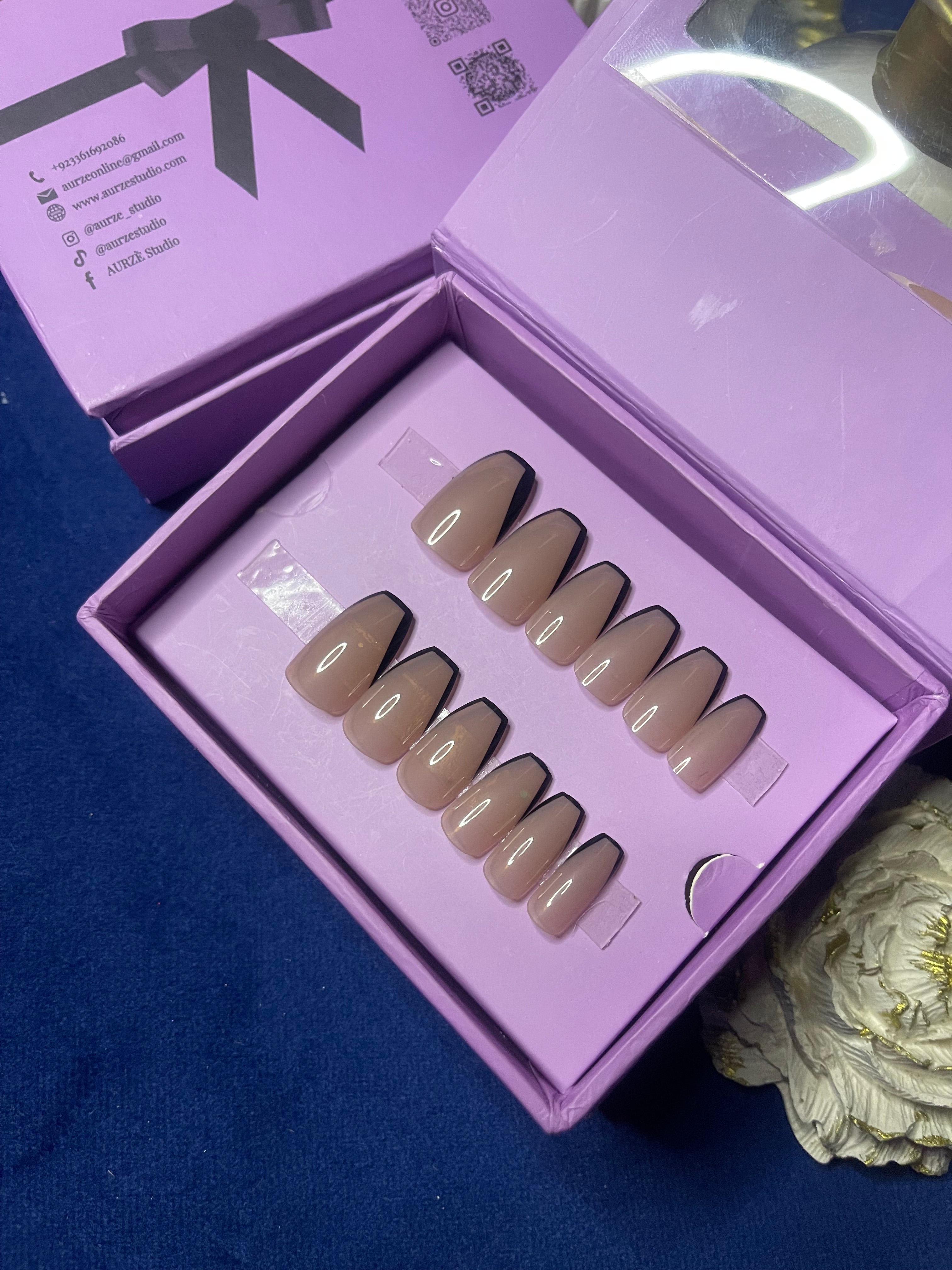 Nude Side Edge French- Coffin Press On Nails
