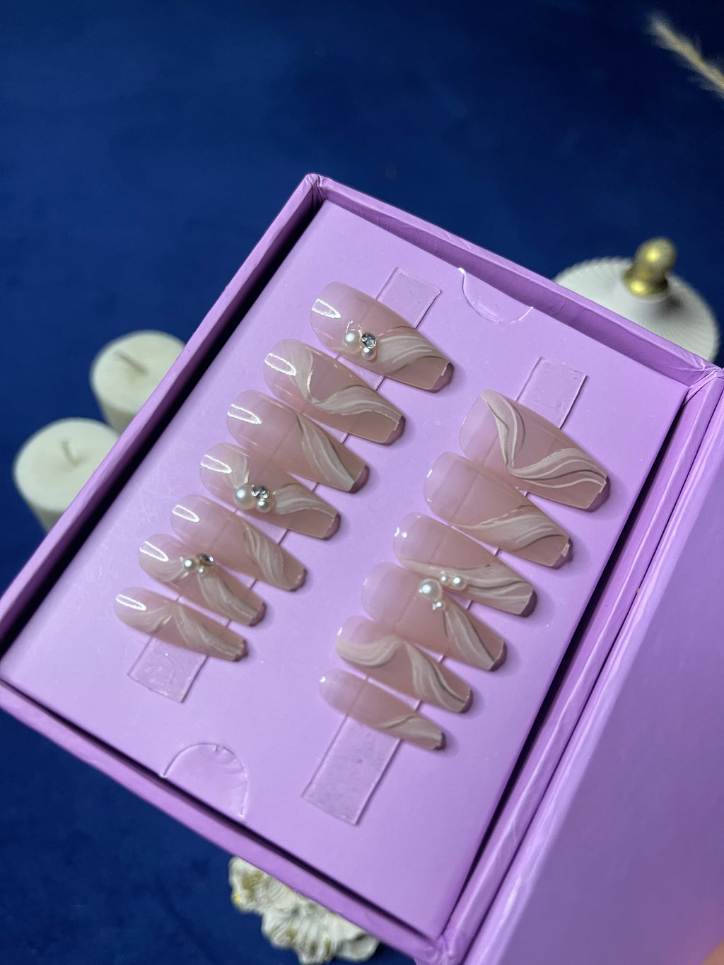 Nude Pearls - Coffin Press Ons